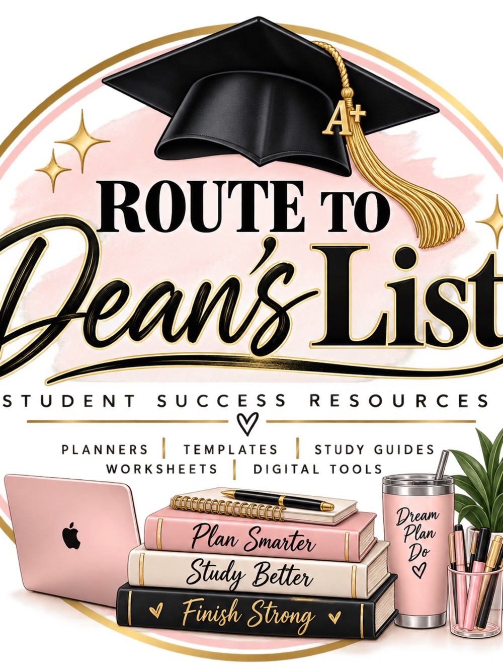 Dean's List Student Planner Bundle - Pink